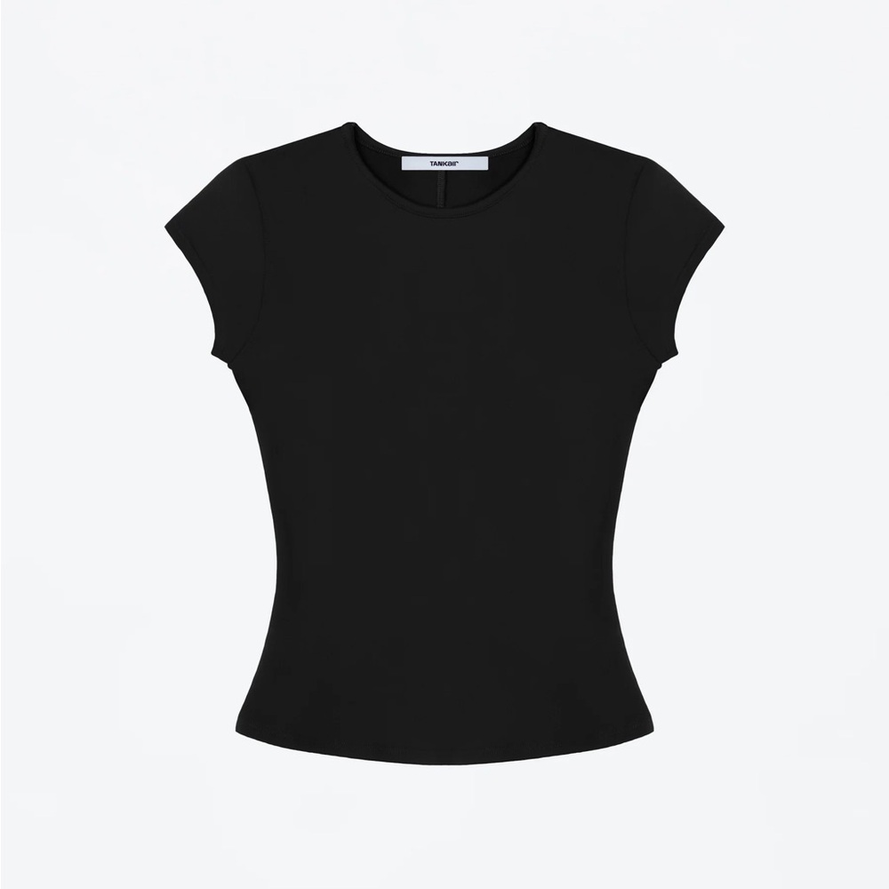 TANKAIR Cap Sleeve Baby Tee Black Women's Top XS